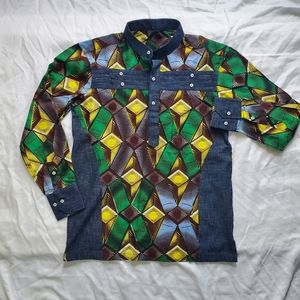 Vintage Men Tunic Style Shirt